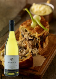 Creamy Chicken & Black Pudding Pie & Nugan Third Generation Chardonnay