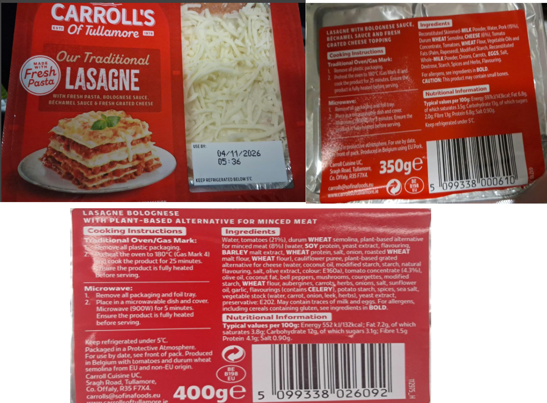 Carrolls Lasagne