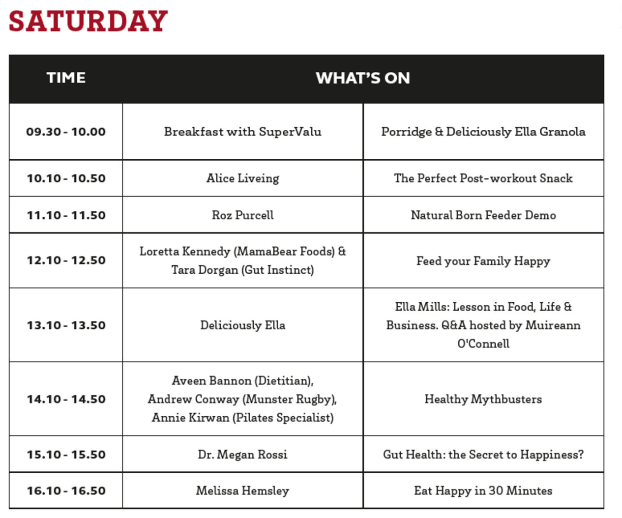 SuperValu Wellfest 2019 Saturday