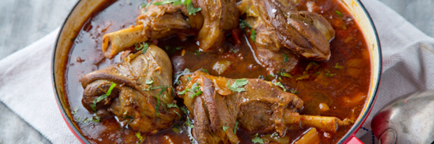 Slow cooked north african lamb shanks recipe