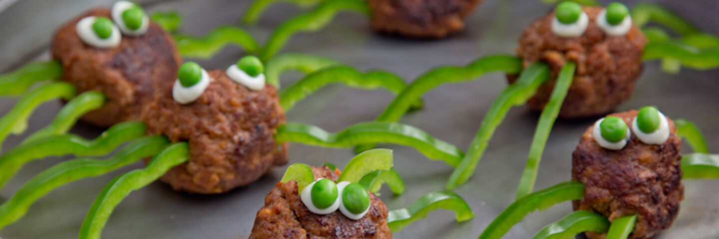 Halloween meatball spiders recipe
