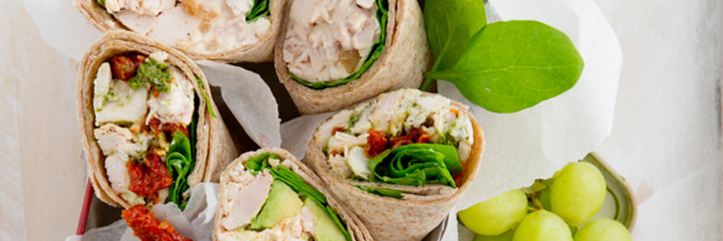 Roast chicken wraps 3 ways recipe