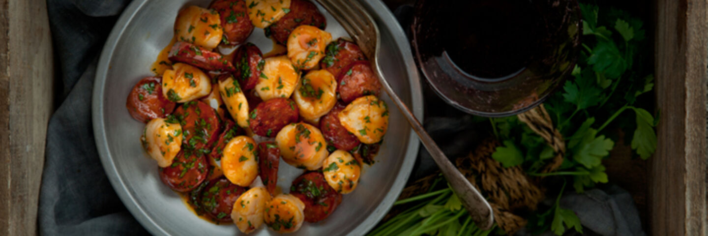 Scallops chorizo supper recipe