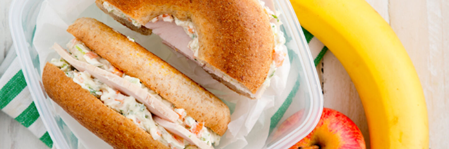 Turkey veggie cream cheese bagel recipe