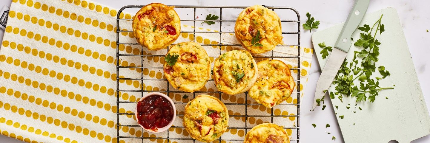 Mini Crustless Quiche Buns