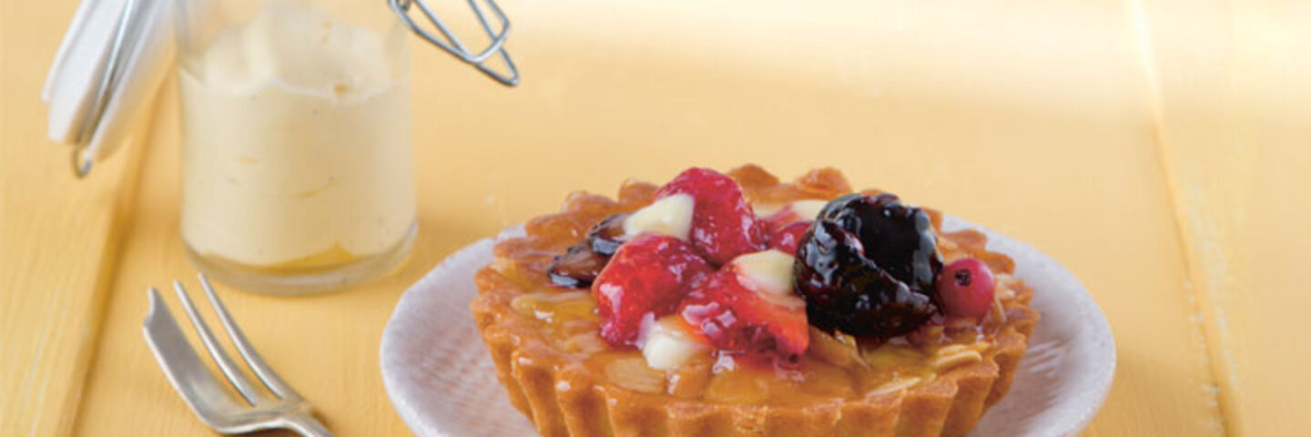 Mixed Berry White Chocolate and Almond Tart