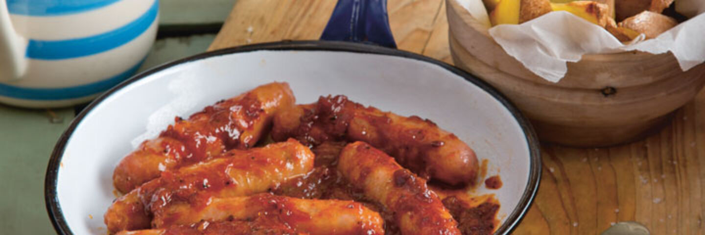 O'Flynn's Gourmet Sausages with Chunky Chips