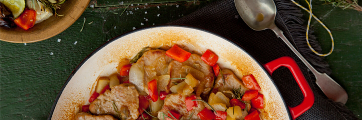 Roast pork honey apples recipe
