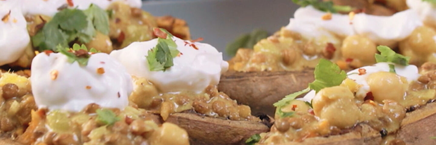 Stuffed sweet potato skins recipe