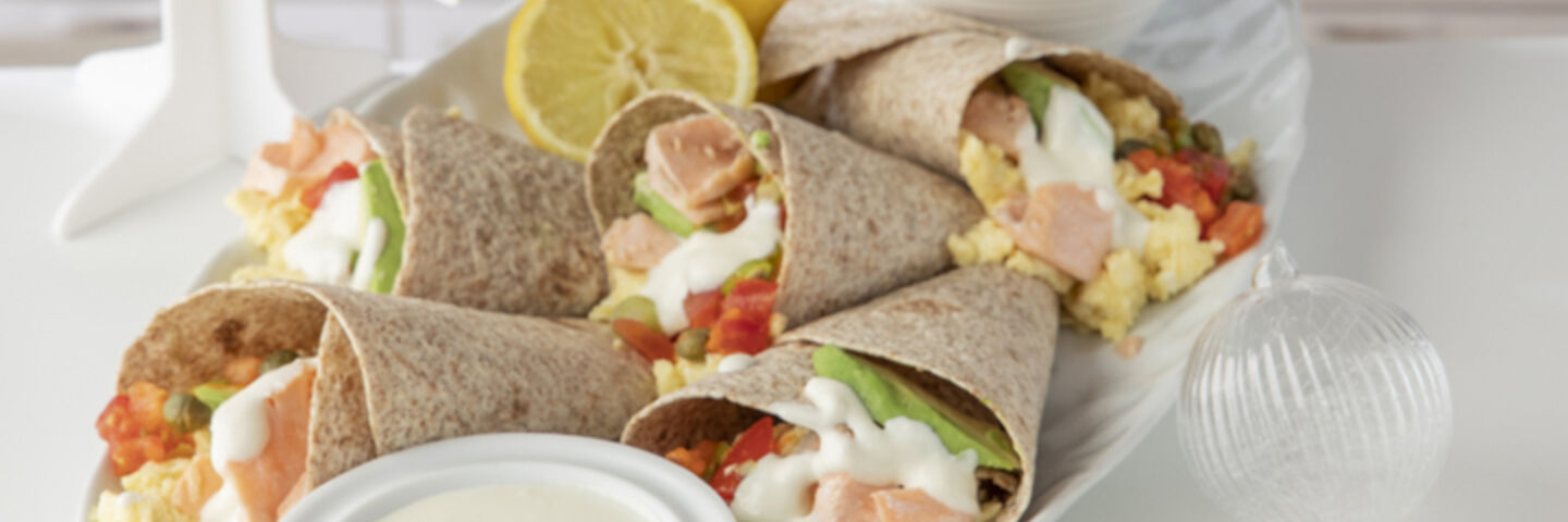 Smoked salmon breakfast tacos