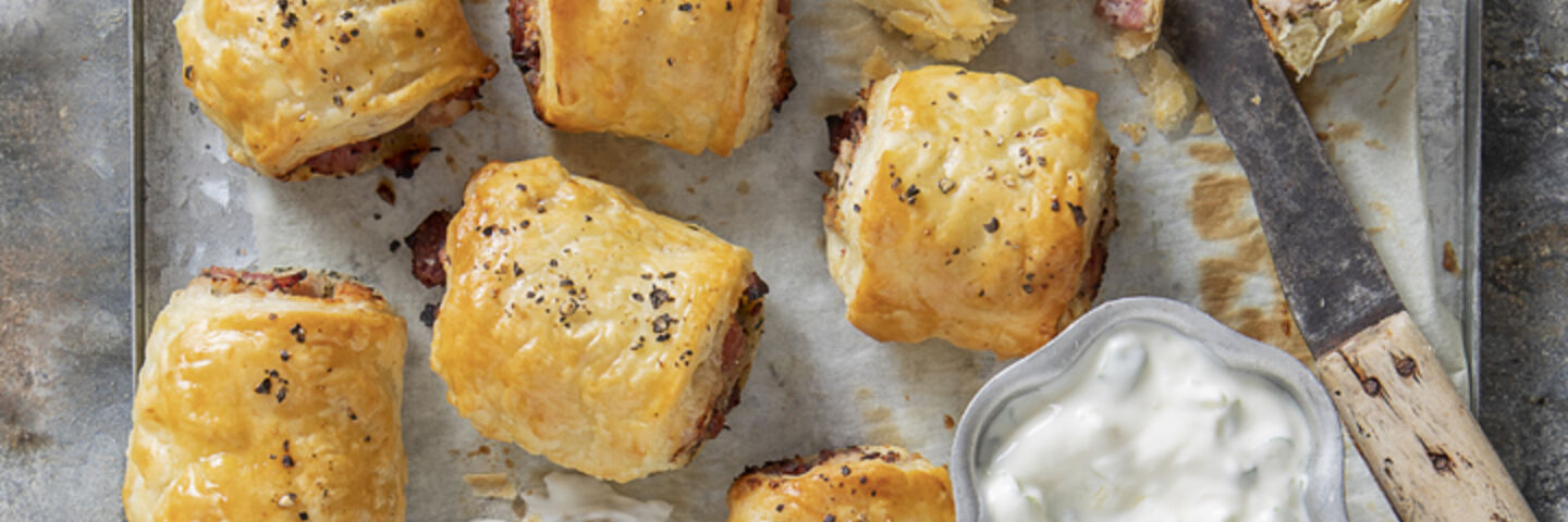 Turkey & ham ‘sausage’ rolls
