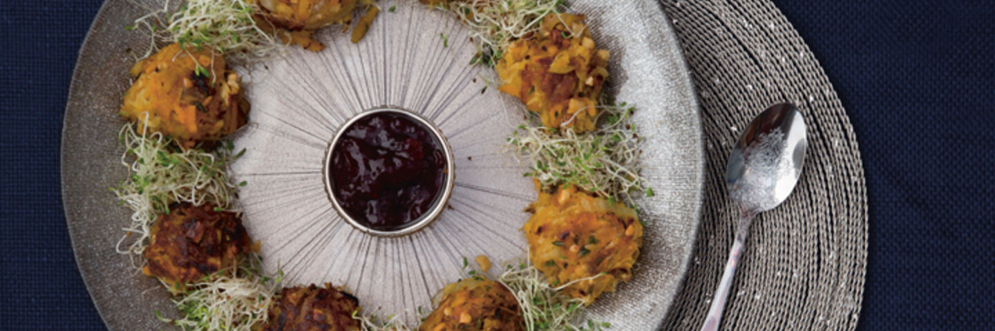 Parsnip cashew thyme rosti