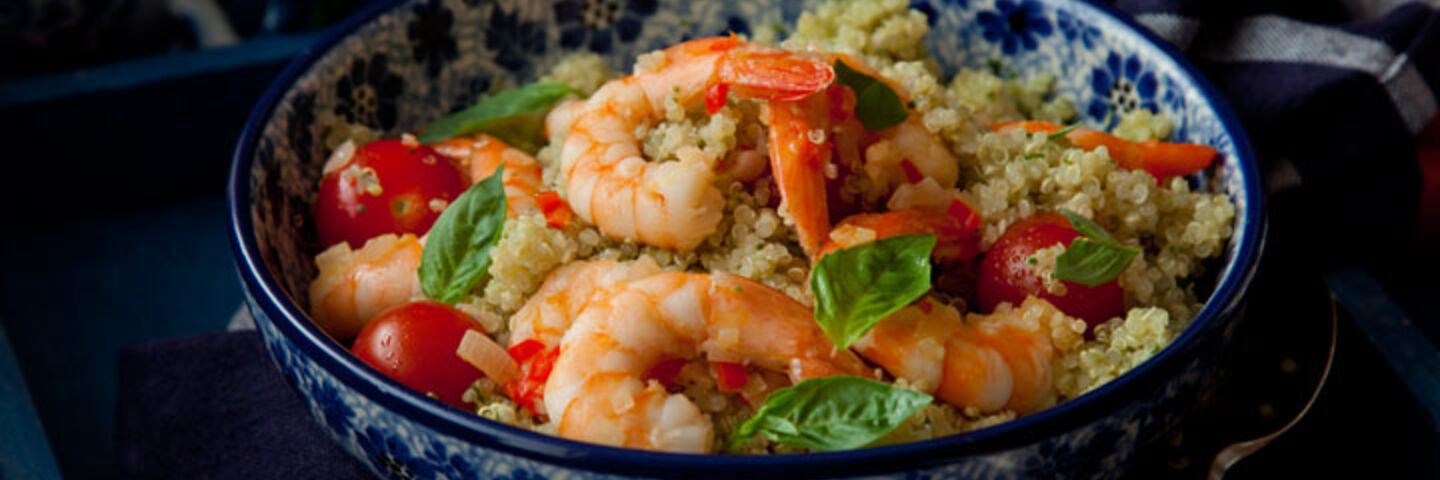 Prawns with quinoa