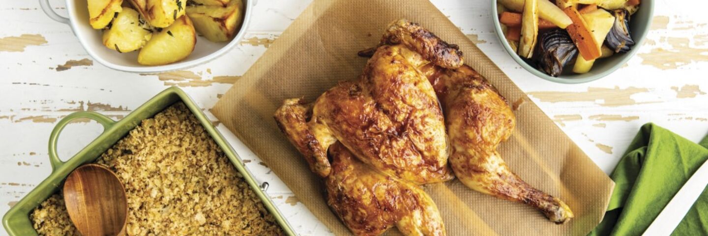 Bourbon Glazed Chicken with Zesty Stuffing   main