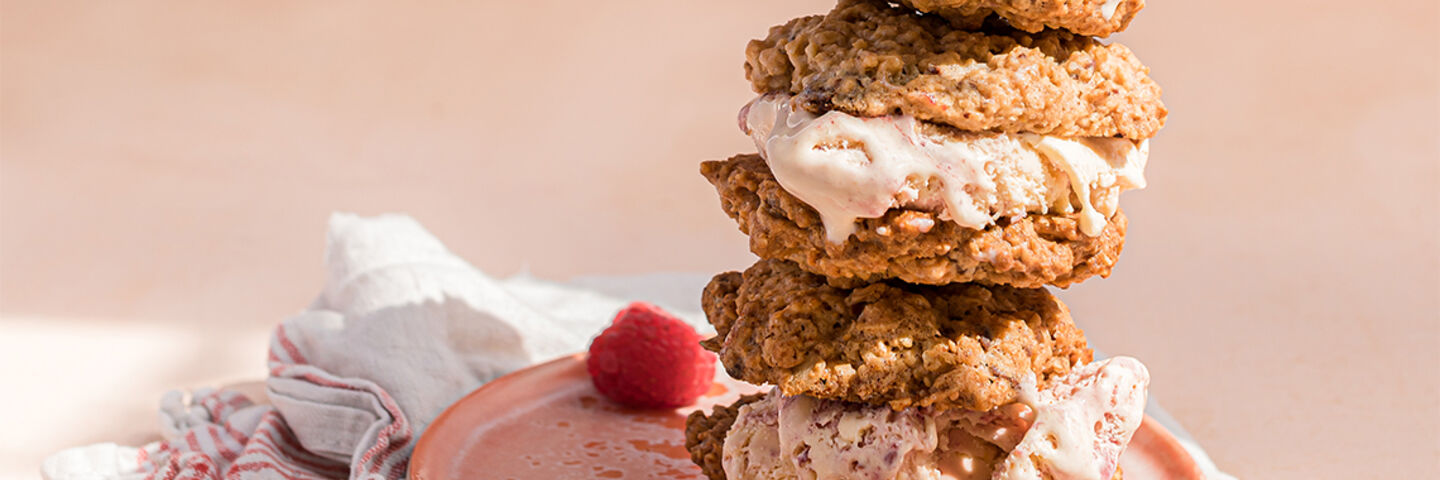 Raspberry Ice Cream Sandwiches