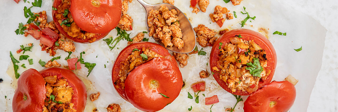 SuperValu Erica Ryan Baked Stuffed Tomatoes with Turkey Mince