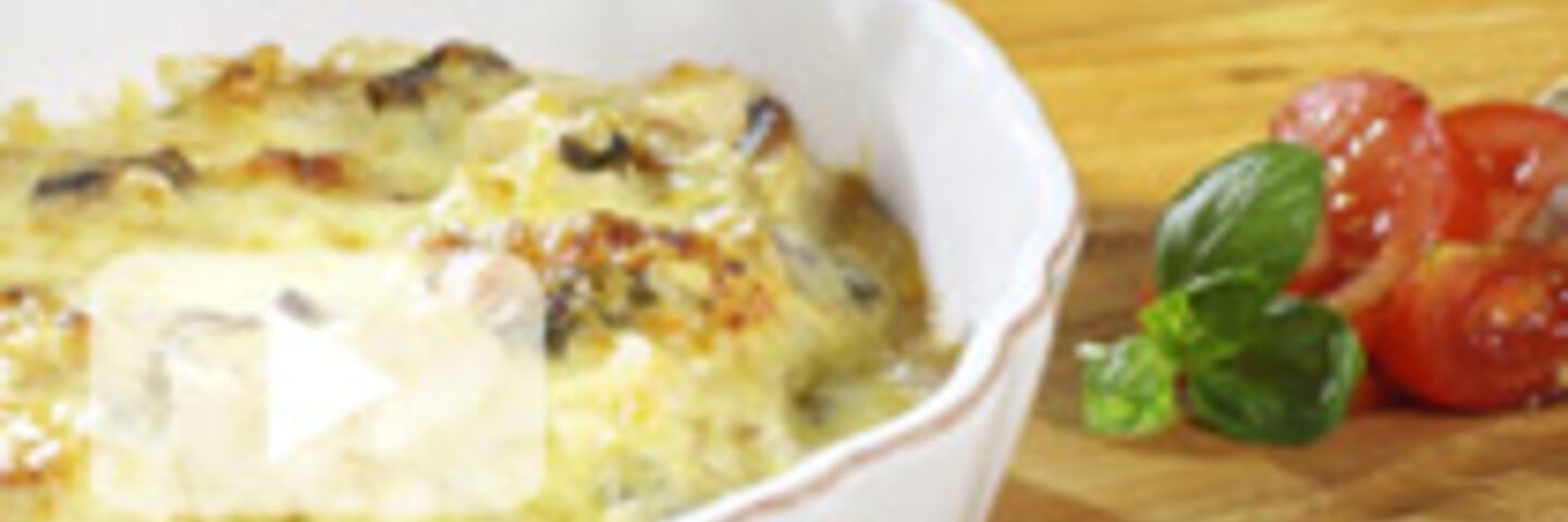 Chicken and Mushroom Crepe Bake