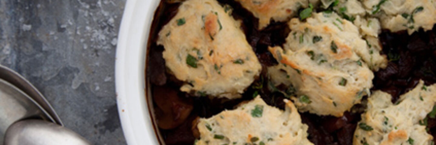 Beef Bourguignon with Chive Dumplings
