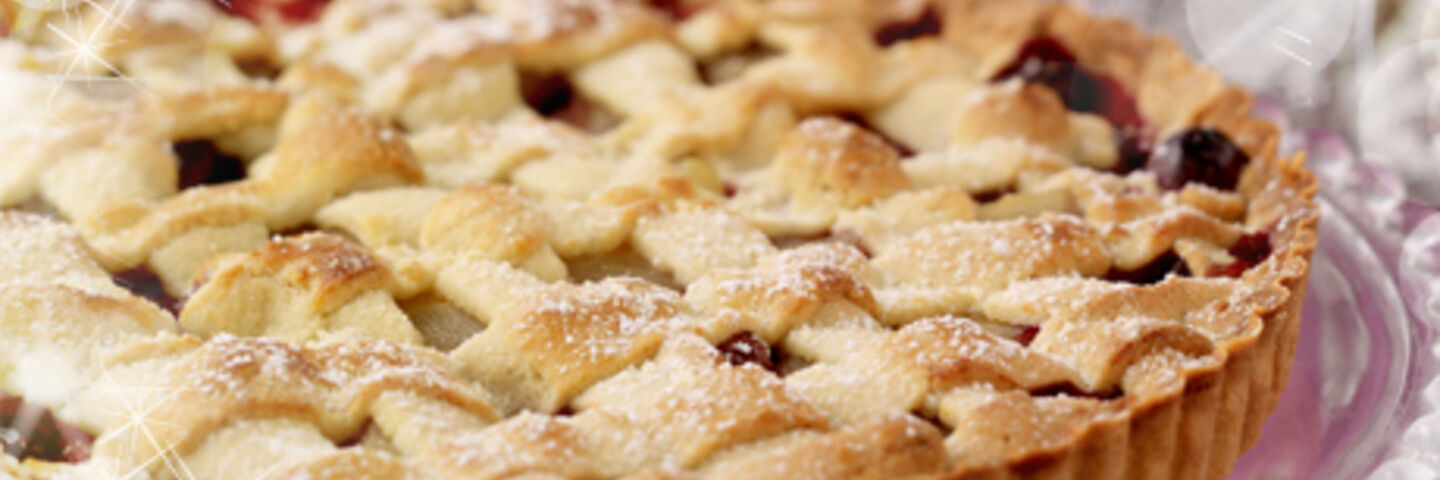 Cranberry & Pear Linzer Tart