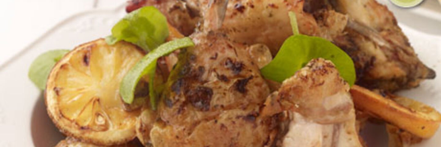 Garlic, Lemon and Herb Roasted Chicken Pieces with Vichy Carrots