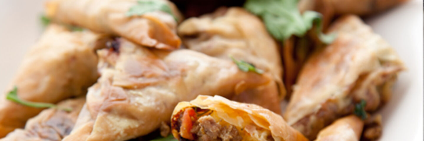 Lamb and Haloumi Mini Samosas