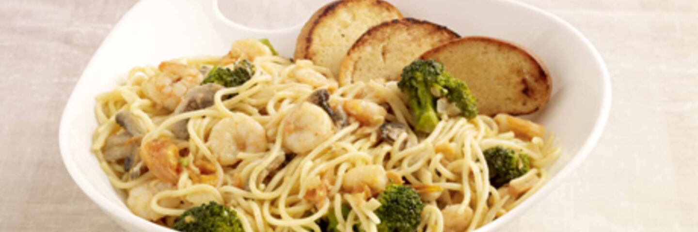 Spaghetti with Prawns and Sweet Chilli Cream