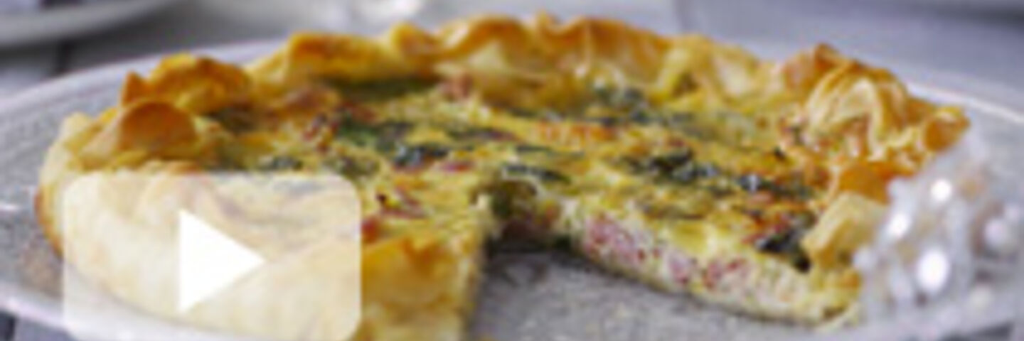 Smoked Bacon and Two Cheese Filo Tart