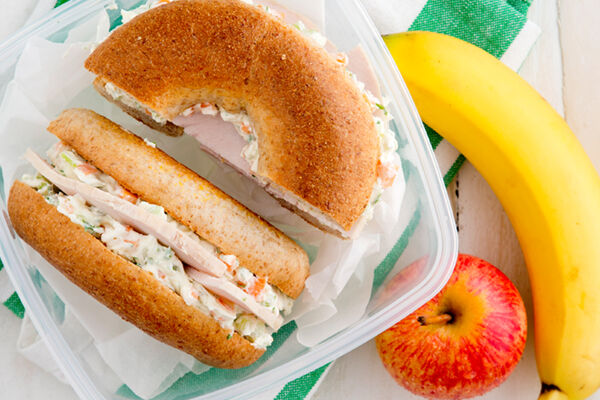 Turkey veggie cream cheese bagel recipe