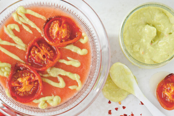 Claire raw roasted tomato avocado