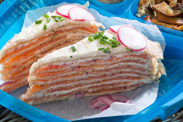 Smoked Salmon Pancake Stack