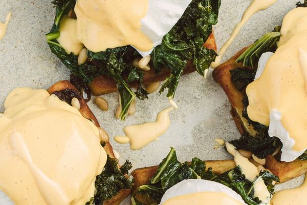 Killer Kale Tater Tot Eggs Benedict