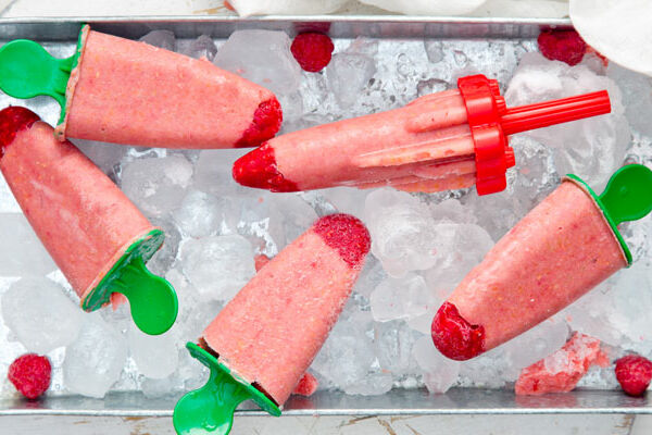 Peach And Raspberry Yogurt Ice Pops