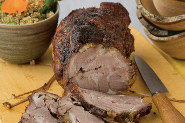 Roast Shoulder of Lamb with Summer Vegetables and Quinoa
