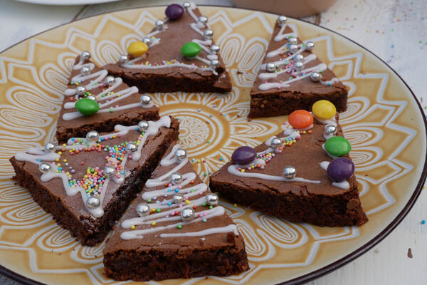 Christmas tree brownies recipe