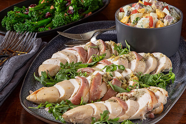 Chicken pascal with tenderstem broccoli salad