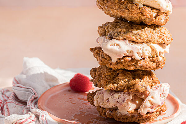 Raspberry Ice Cream Sandwiches