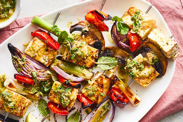 The Happy Pear Mushroom Tofu Skewers