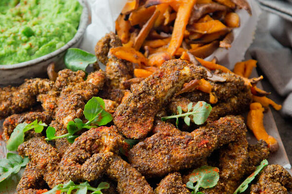 Chia Crusted Chicken Goujons