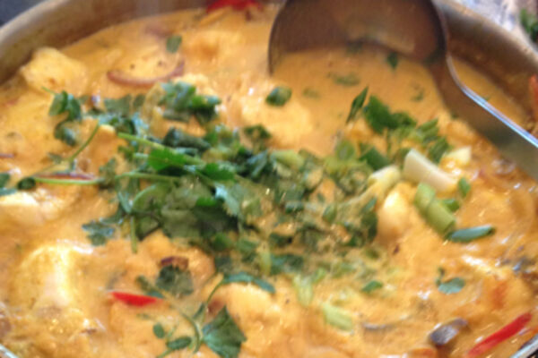 Mild Monkfish Curry with Coconut Milk