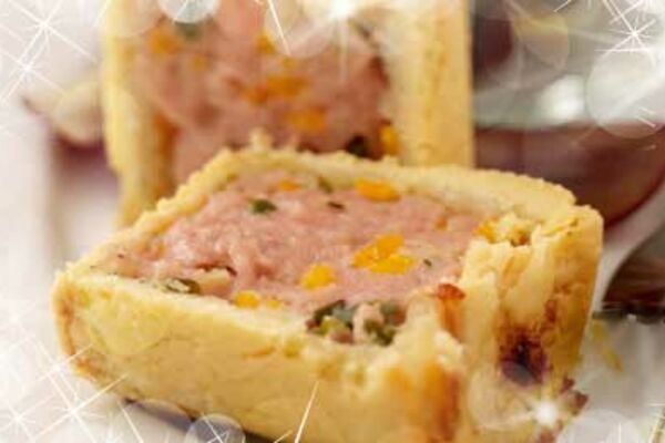 Individual Pork Pies with a Mediterranean Salad