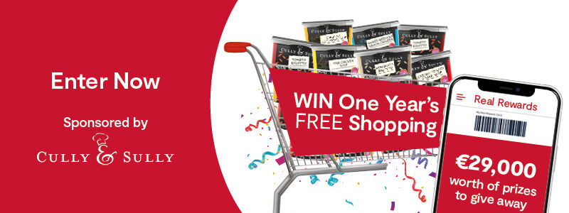 Scan to Win August One Year Free Shopping gift card • €100 SuperValu e-gift card for EVERY Store • A week's European River Cruise for 2