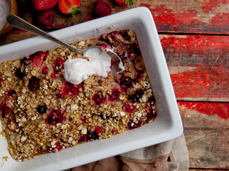 Mixed berry oat crumble recipe