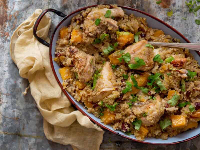 Autumnal chicken pumpkin quinoa pot recipe