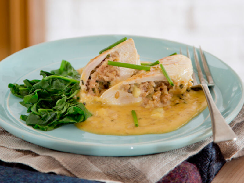 Cider baked stuffed chicken breasts recipe