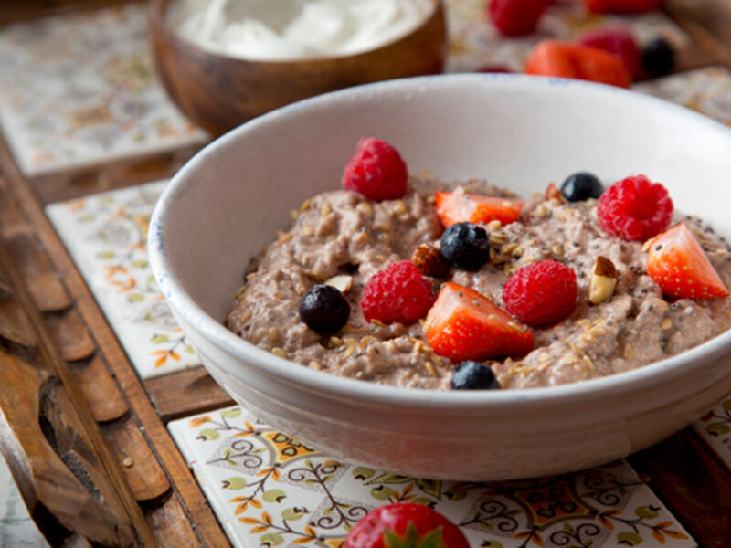 Flaxseed porridge cacao nibs recipe