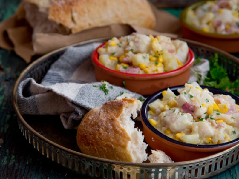 Hearty haddock corn stew recipe