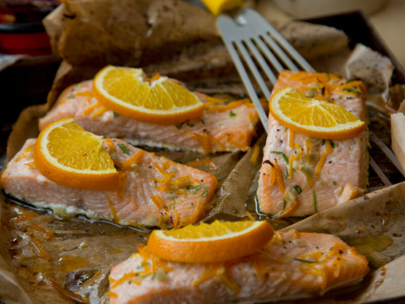 Oven baked salmon chopped orange recipe
