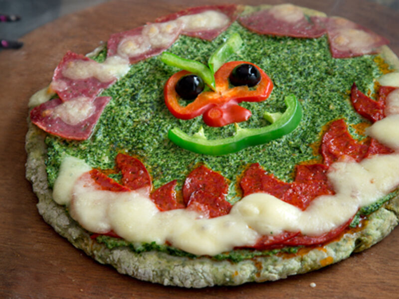 Green ghouly pizza recipe