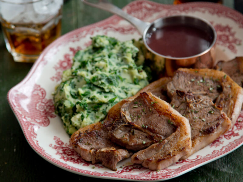 Lamb chops spinach mash recipe