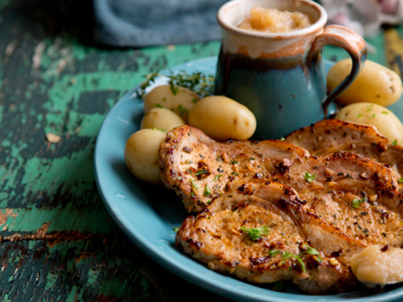 Pork chops apple sauce recipe